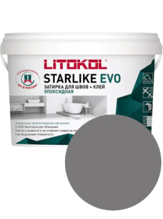 Фуга для плитки Litokol Starlike Evo S.125 Grigio Cemento (5 кг)